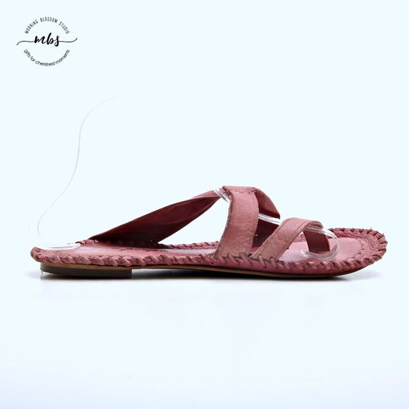 Free People Bailey Leather Criss Cross Strappy Boho Sandals Pink Women Size 8.5‎ - Picture 8 of 15